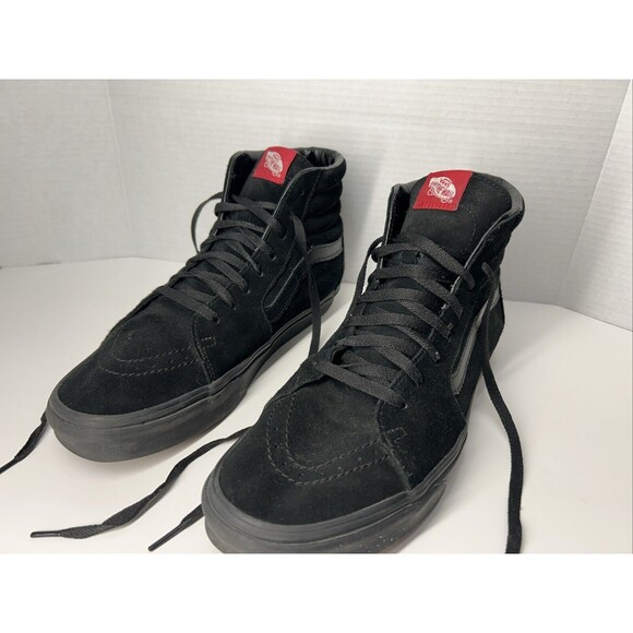 Vans Skate Hi Triple Black Suede Sneakers Mens  12 US Limited Edition CLEAN - Picture 1 of 13